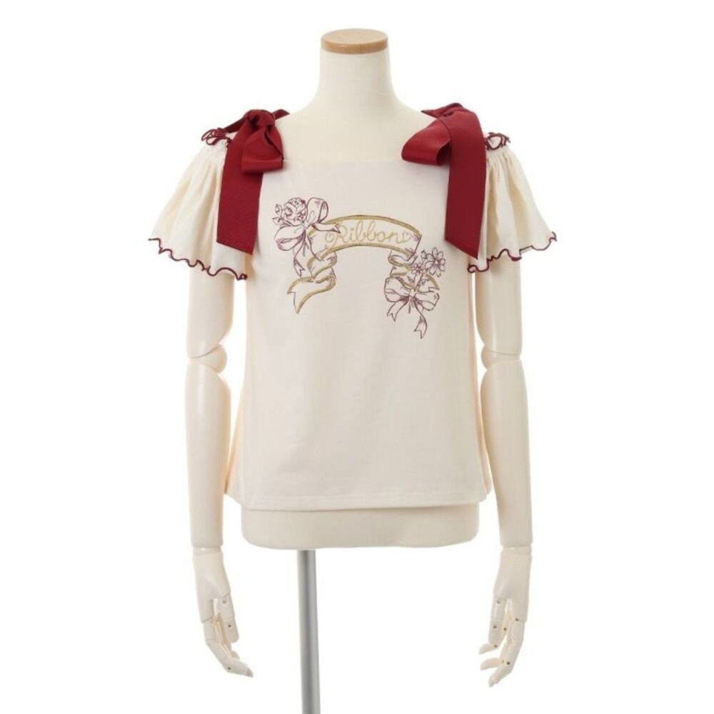 Liz Lisa Off Shoulder Ribbon Print Top Jfashion Gyaru Himekaji Shoujo Girl Japan - Picture 3 of 15